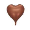 Ballon en forme de cœur couleur caramel mat avec finition métallique élégante - Cœur / Chocolat Rétro