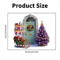 Detailed size chart showing dimensions for the festive Christmas fireplace and tree wall sticker - PH_QTB42 Style / 15.6x14.5cm