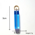 Dunkelblauer lichtdurchlässiger Säulenanhänger mit Goldring, 3 cm für DIY-Schmuck - Harz / Legierung / Dunkelblauer Säulenanhänger