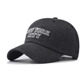Berretto da baseball in cotone lavato grigio scuro con ricamo New York City - Regolabile / Nero