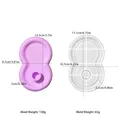 Afmetingen siliconen mal voor DIY pindavormige kandelaar trays in twee maten - D5553-2 Enkelgats Kandelaar Siliconen Vorm 02