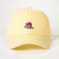 Gorra de béisbol beige ajustable vintage con lindo bordado de dinosaurio de dibujo - Amarillo Ganso