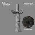Automatic gray folding umbrella with 12K windproof ribs and 105cm UPF50+ canopy - Enlarged 12 Ribs - Xiaomi Series / Gray