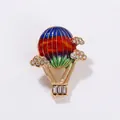 Hot air balloon brooch with multi-color enamel and sparkling rhinestones for clothing - Hot Air Balloon Style (QT0820)