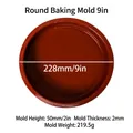 Rotbraune 9-Zoll-Runde Silikon-Backform mit spezifischen Maß- und Gewichtsangaben - Runde Kuchenform 9 Zoll Kaffeebraun