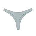 Tanga sin costuras de seda de hielo azul grisáceo claro para mujer con tiras finas - S / Gris Azulado