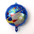 Dunkelblauer Weltraum-Geburtstagsballon aus Folie mit Raketen- und Planetenmotiven - 18-Zoll TK Rakete Geburtstag