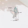 Macro shot of 14k silver butterfly pendant with blue-pink crystals and pearl, 31x17mm - Butterfly Pendant (H-11999) / Palladium