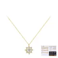 S925 sterling silver gold snowflake pendant necklace with GRA moissanite certificate - 925 Silver / K Gold