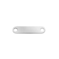 Minimalist silver stainless steel rectangular connector tag with dual holes for bracelets - 3*15MM Rounded Double Hole / Steel