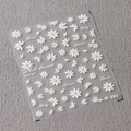 Autocollants nail art avec motifs de marguerites blanches en relief 3D et lettrage - M-282 Marguerite