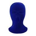 Three-hole knitted balaclava for winter skiing and outdoor cycling in royal blue color - 3-Hole Design / Royal Blue