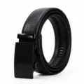 Cinturon de cuero autentico con hebilla automatica hombre negro casual de negocios - Estilo 8