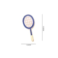 Cute tennis racket enamel pin in blue and gold finish, sized 3.5cm by 1.6cm - 58*Badminton Racket Pin