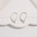 DIY S925 sterling silver U-shaped leverback earring hooks in polished silver finish - 1 Pair / White Gold
