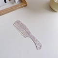 Frisierkamm aus Acetat mit rosa Marmormuster, breiten Zinken und Antistatik-Griff - Acetat 18.5cm / Weiß