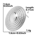 Detailed view of 1.6cm round 304 stainless steel earrings with textured dotted edges - Pointed Dot Round (D83) / Silver