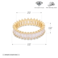 Detailed size specifications and 925 sterling silver material info for the zircon ring - US Size 9 / Gold