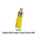 Pendentif gland en suédine jaune avec embout en métal doré pour porte-clés DIY - Pompon Style 4 Jaune