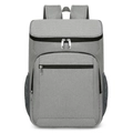 Mochila térmica gris para exteriores con forro a prueba de fugas y bolsillos de malla - Gris (Tirador Negro)