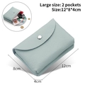 Light blue genuine leather mini coin purse with 2 pockets and snap closure, size 12x8x4cm - Double Layer / Sky Blue
