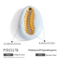 Gold and white stainless steel seashell pendant charm with waterproof and hypoallergenic finish - Shell Design (PJ91517B)