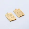 Detailed view of gold stainless steel Sagittarius pendant with celestial sun star patterns - Sagittarius
