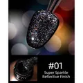 Sparkling diamond glitter nail gel polish in shade #01 with high-density rainbow shine - 8ml / Colorful Obsidian