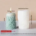 DIY cylindrical silicone candle mold with floral relief and spiral texture designs - Wonder World Cylinder E ZL-239