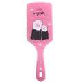 Pink cartoon air cushion massage hairbrush featuring cute cat paw and Love Mom print - Pink Cat Paw