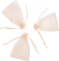 Light champagne organza drawstring gift pouches for jewelry and wedding favors - Blood Tooth; 5x7cm