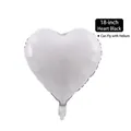 Heart-shaped 18-inch white foil balloon for romantic weddings and party decoration - 18-inch Heart White
