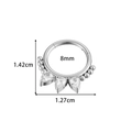 Surgical steel seamless nose ring with teardrop zircons and size specifications - Style 3 Triple Pear Gem (0183-3# Silver)
