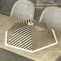 Cubre platos plegable de 70cm con rayas blancas y negras y malla transpirable - Redondo 70cm / Gorro de Chef a Rayas
