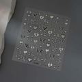 Adesivi per unghie 3D argento con motivi a cuore, farfalla e chiave stile punk Co-564 - Stile Serratura a Cuore Farfalla (CO-564) / Argento