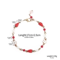 Charming strawberry and flower pendant bracelet with dimensions and weight specs - B00189-02 Strawberry Flower Mixed Bracelet