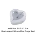 Molde de silicona grande con forma de corazón para joyas de resina, 7,5x7,8x2,2cm - Corazón Grande