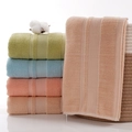 Absorbent pure cotton home towels in green, blue, pink and peach colors with stripe texture - Khaki Grid Towel