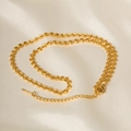 Detaillierte Ansicht der 18k vergoldeten Edelstahlkette mit hohlen Herzgliedern und Verschluss - Herz Gliederkette Halskette / Gold