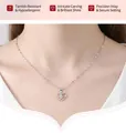 Elegant S925 silver heart necklace with a round sparkling cubic zirconia for women - Minimalist Silver Heart Pendant + O-Chain