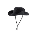 Quick-dry outdoor bucket hat in black with adjustable drawstring and wide sun protection brim - 56-60cm / Black