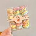 Elastici per capelli a spirale colori macaron in scatola regalo dai toni pastello - Confezione in scatola / 19# Nodo di Bambù Multicolore (90 Pezzi)