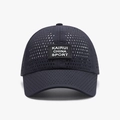 Breathable navy blue baseball cap with diamond laser cut mesh and sport logo - Adjustable / Navy Blue