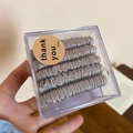 Set di 5 elastici per capelli in raso grigio argento in scatola trasparente con adesivo - Elastico per capelli - Grigio Chiaro (Set da 5)