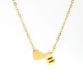 Collier minimaliste cœur plaqué or 18K avec pendentif lettre E et chaîne en O - Lettre E(E) / Or
