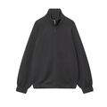 Women's casual black zip-up sweatshirt jacket with stand collar and ribbed cuffs - XS / Tops / Gray