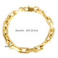 Detailed view of golden Cuban link bracelet showing 20.5cm length and 8mm width dimensions - Gold Bracelet (8mm)