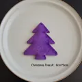 Purple velvet Christmas tree hanging decoration in 8cm by 9cm size for DIY decor - Christmas Tree A-Purple