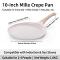 Padella per pancake antiaderente da 28cm con rivestimento bianco e manico in legno - 28cm (10 pollici) Beige
