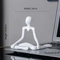 Statuina astratta in resina bianca seduta per decorazioni domestiche moderne e minimali - Stile B Bianco